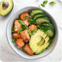 Cucumber Avocado Salmon Bowl