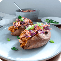 BBQ Chicken Stuffed Sweet Potatoes